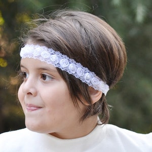 White headband, boho headband, lace bohemian headband, women headband, vintage headband, lace headwrap, baby head wraps, girl birthday image 1
