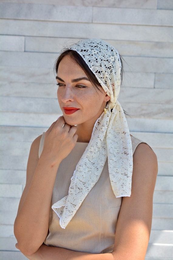 Cream head best sale scarf