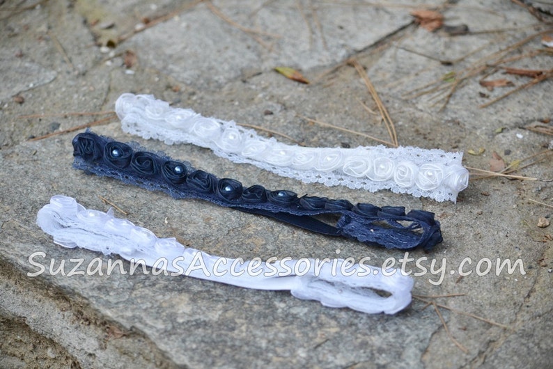 Navy blue headband, boho headband, lace bohemian headband, women headband, vintage headband, lace headwrap, baby head wraps, girl birthday image 5