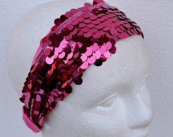 Sequins Headband, Pink Turban, Yoga Headband Pink, Headband Mauve, Turban Womens, Hippie Runner, Hair Accessories Pink, Accessory Pink, Hair