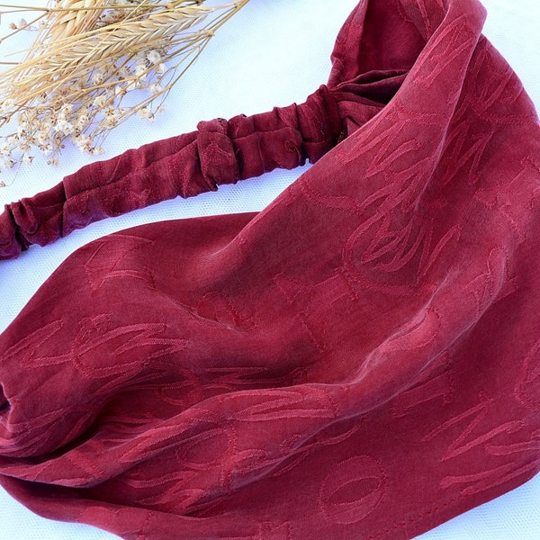 Archetto di Maroon, Twist fascia donne, vino rosso turbante fascia larga fascia, Scrunch archetto archetto di allenamento in esecuzione Headwrap Fascia