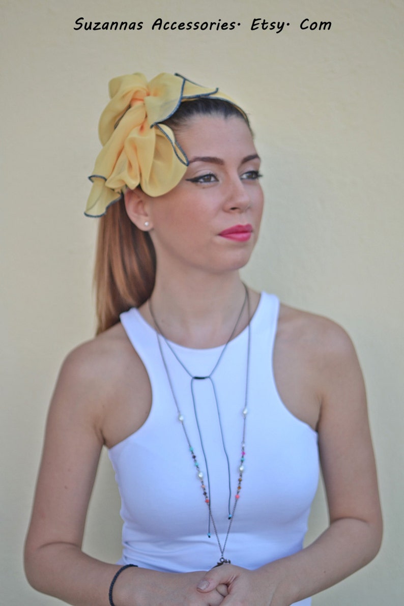 Yellow Head Scarf Yellow Hair Wrap Womens Headband Head Scarf, Hair Tie