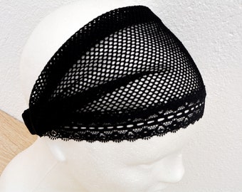 Head Bands, Black Headbands, Net Headband, Alternative Headband, Adult Headband Women, Women Headband Turbante, Fashion Turban Bandana Black