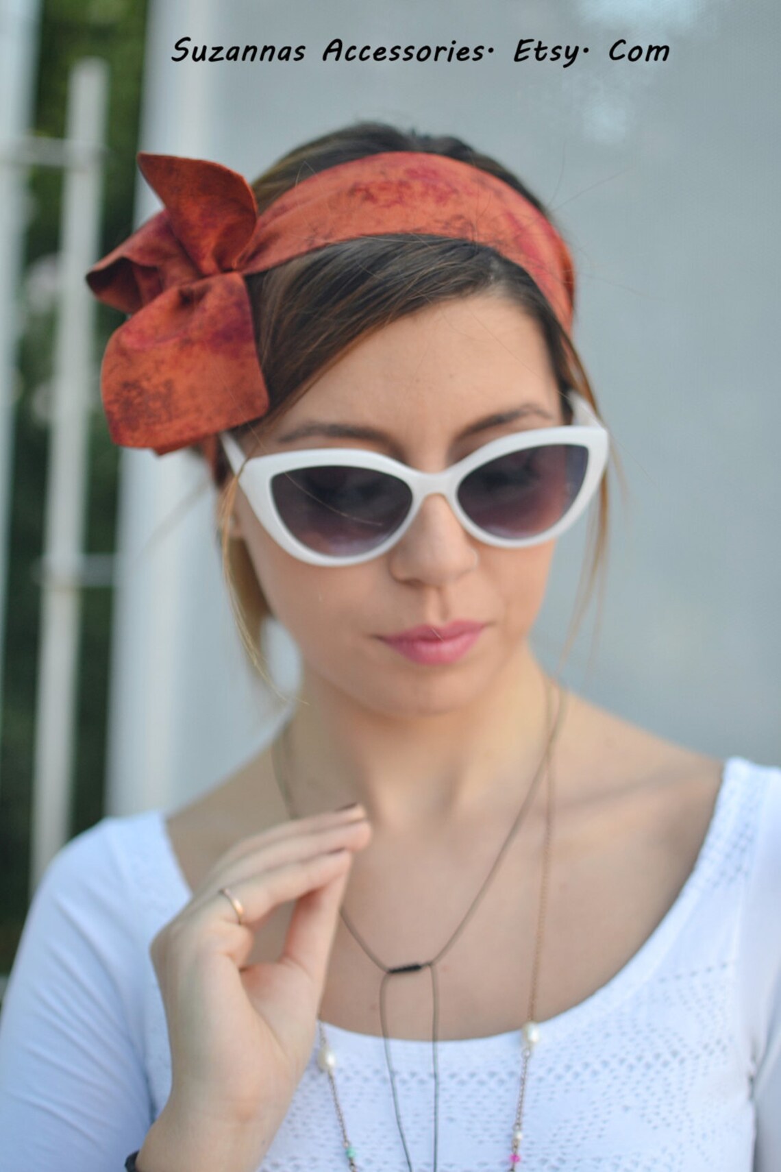 50s Head Scarf, Workout Head Scarf, Headband, Headband Adult, Woman Top