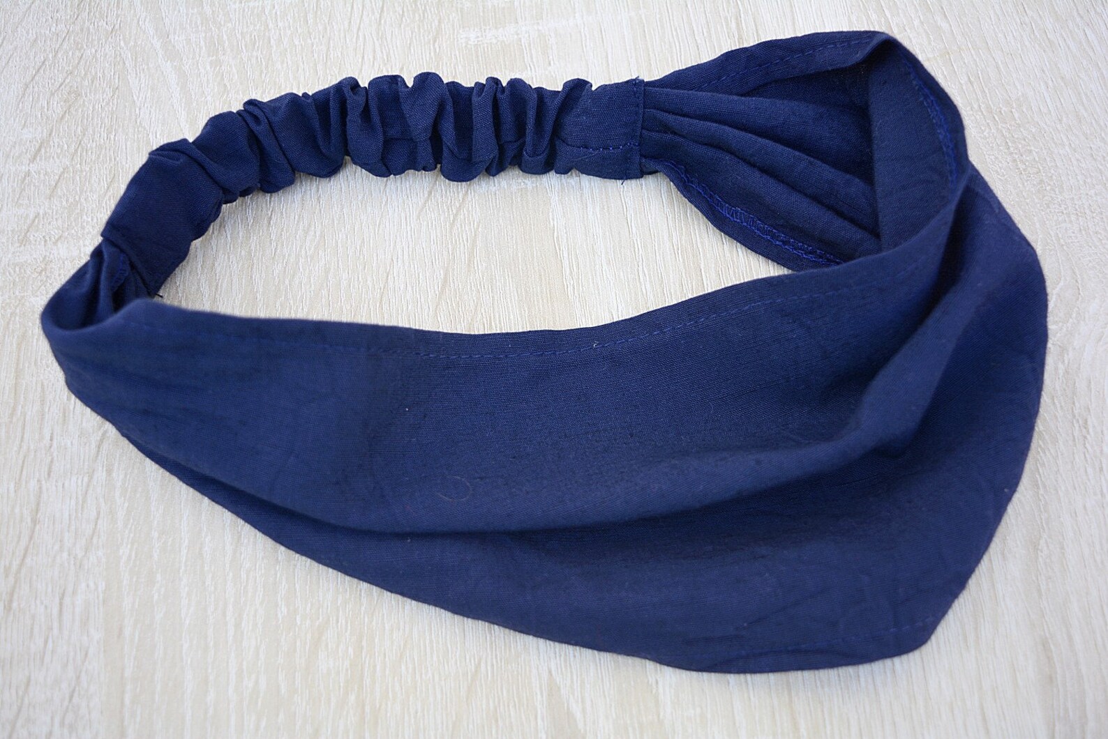 Navy Blue Headwrap, Blue Linen Headscarf, Mom Gift Headband, Mom Linen