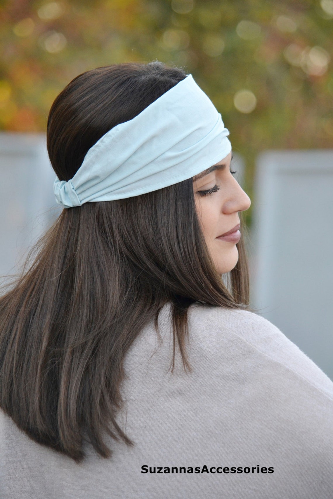 Navy Blue Headwrap, Blue Linen Headscarf, Mom Gift Headband, Mom Linen