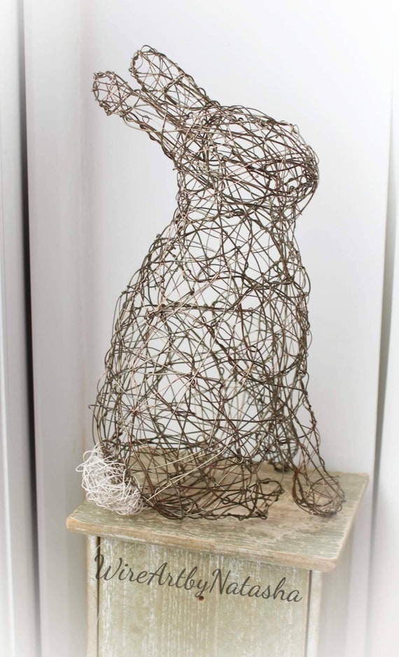 Moongazing Hare Wire Sculpture Wire Hare Starshare Art Etsy