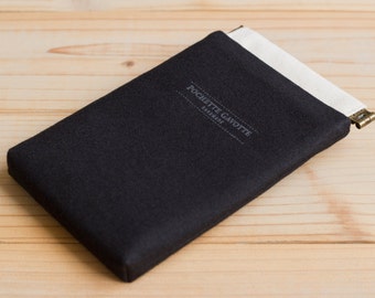Fabric iphone 7 case, Android cases, camera bag, cosmetic pouch, detachable leather strap / Black