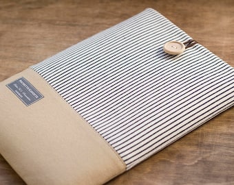 12 inch New Macbook sleeves iPad Pro case  11 inch Macbook Air case, 12" Surface Pro 4 Custom Laptop Tablet sleeve / Stripe and Camel