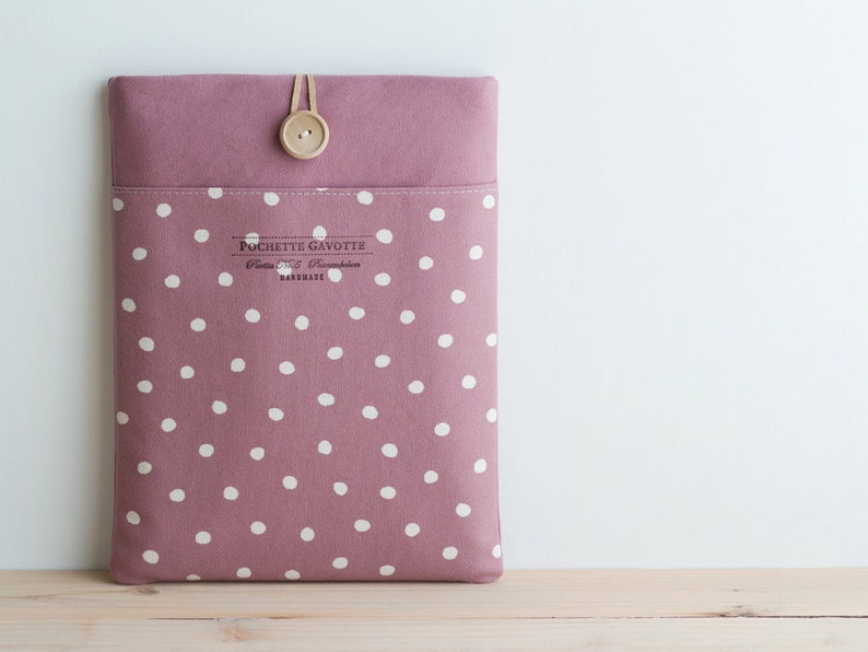 13 inch MacBook Pro, Retina, Air case, 13 Custom Laptop Laptop sleeve / Polka Dot Dusty Pale Pink image 2