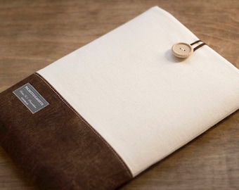 iPad mini case, iPad mini sleeve, 8 inch Custom Tablet case / Cream and Brown