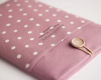 13 inch Macbook Pro, Retina, Air case, 13" Custom Laptop Laptop Sleeve / Polka Dot Dusty Pale Pink