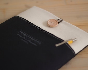Macbook Air sleeve 13 inch Macbook Pro Retina case, 13" Surface Book, Custom Laptop sleeve / Black and Cream