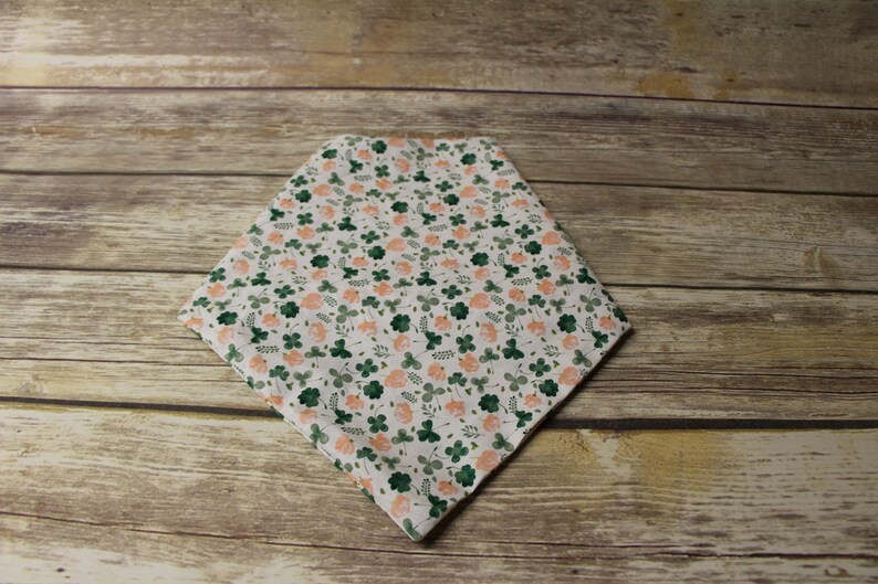 Patricks Day Florals Bandana Pet Bandana Dog Scarf Pet Scarf Flower Print Bandana Tie on Snap On St