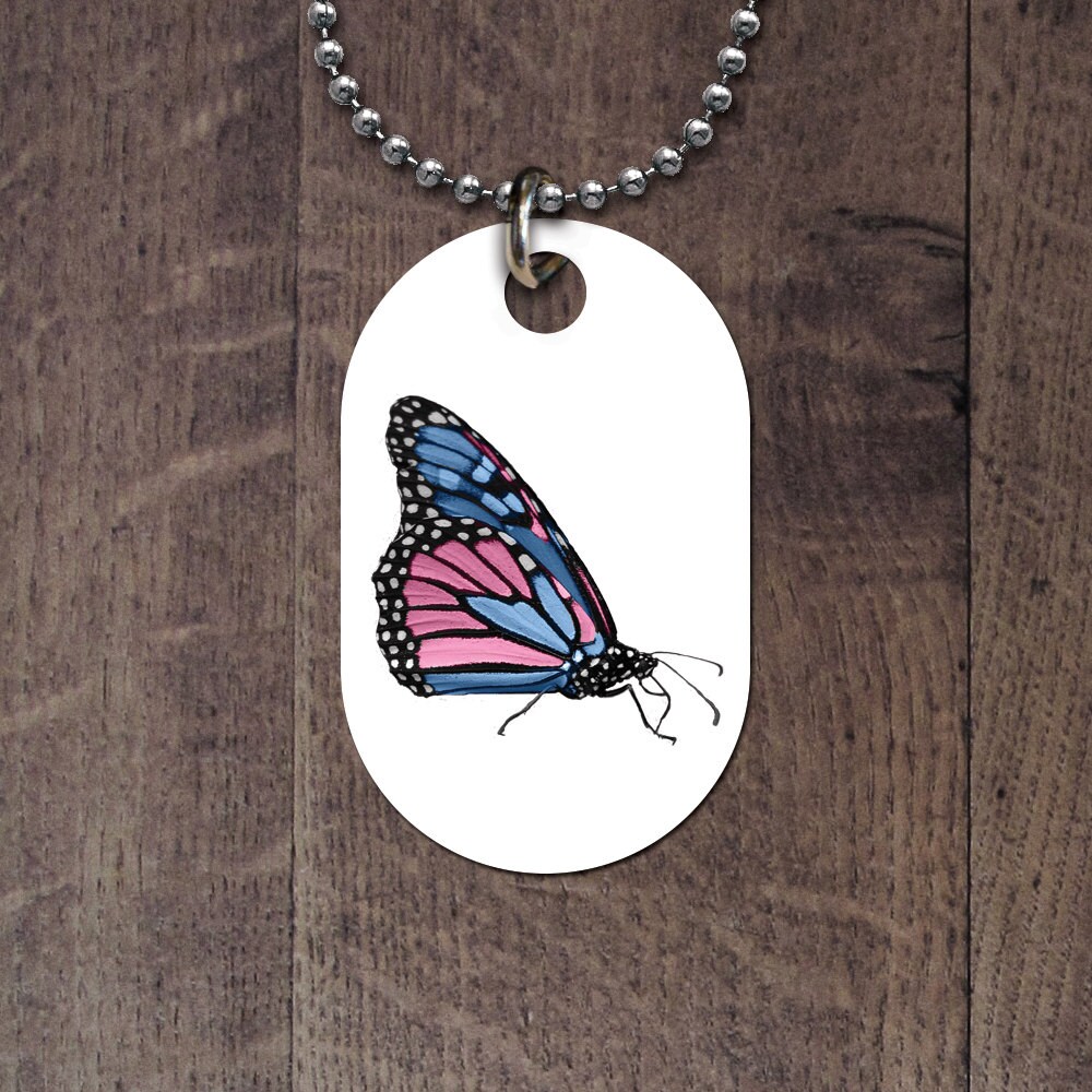butterfly dog tag