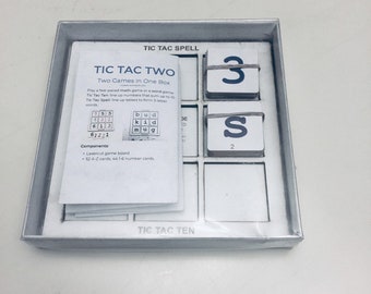 Tic Tac Two Kids Family Game - Two games in one - Math & Literacy