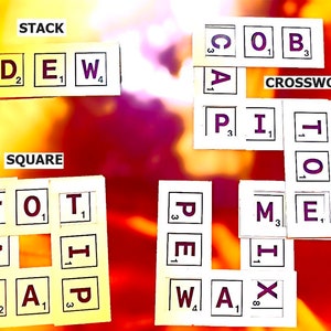 TROU UP ! Un jeu de construction de mots qui se joue avec des cartes « trouées ». Un jeu de type scrabble.