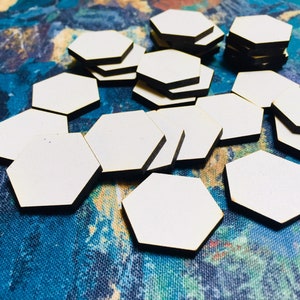 Hexagonal Wood and Acrylic Tiles Customizable Sizes and Quantities image 1
