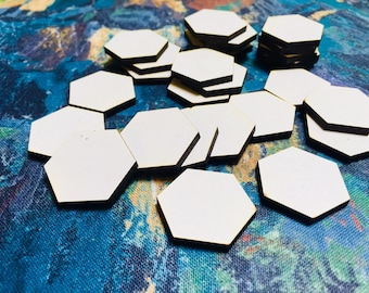 Hexagonal Wood and Acrylic Tiles - Customizable Sizes and Quantities