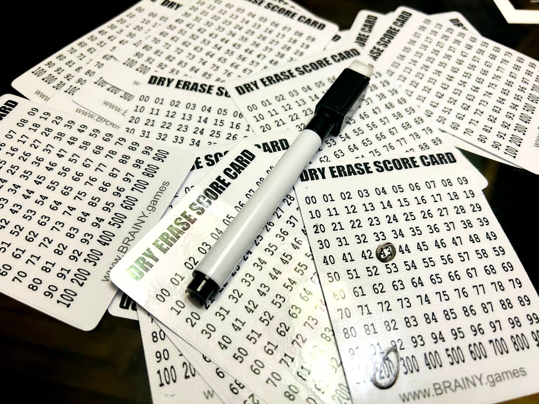 Dry Erase Score Cards Etsy