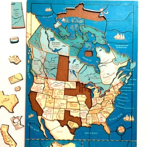 Puzzles d'Amérique du Nord avec les origines autochtones des noms de lieux au Canada et aux États-Unis