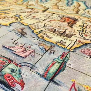 Islande 1587 Puzzle de carte dans un plateau