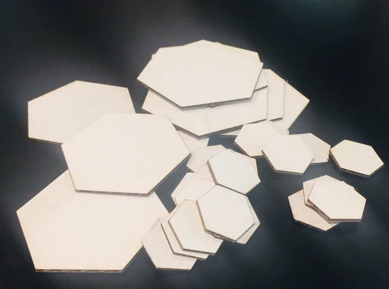 Custom hexagonal cardboard tiles for games and special projects