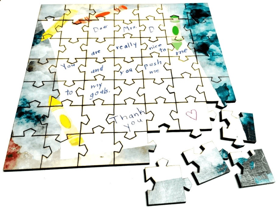 Message in a Box Personalized Puzzle - Secret message hidden among the puzzle pieces - Christmas Gift - Teachers Gift
