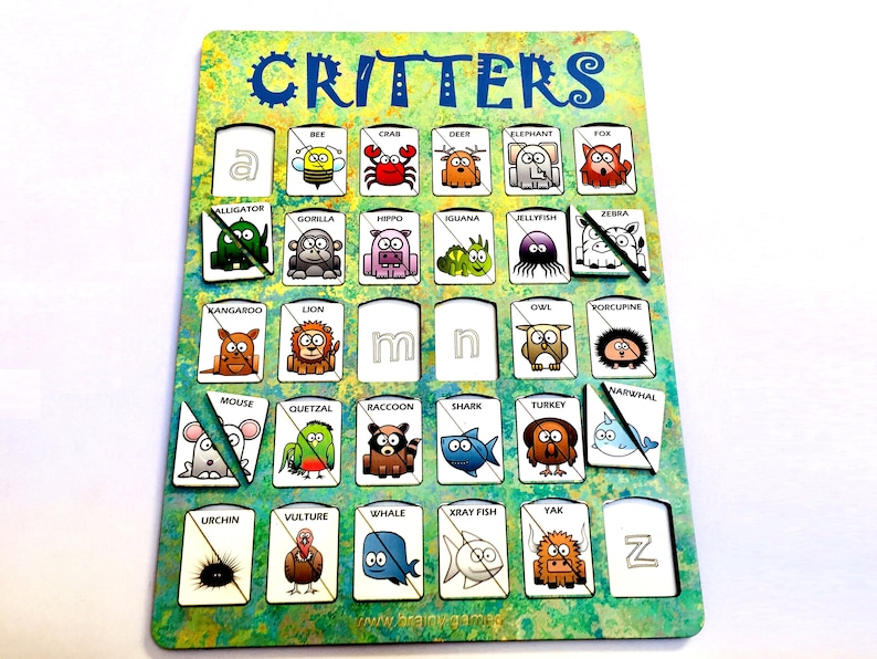 AZ Animals Alphabet Matching Games Critters Etsy