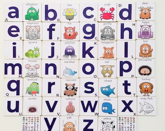 A-Z Critters Memory Match Game with Animals