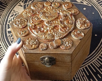 Steampunk Wooden Jewelry box, Wood trinket chest, Steam Punk vintage style gift her, Unique OOAK, gift him, Christmas best gift, Birthday