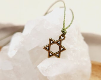 Davidstern Halskette für Männer ,Bronze Magen David, judaica