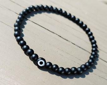 Herren Evil Eye Armband - Evil Eye Armband - Herren Schwarz Perlen Evil Eye Armband