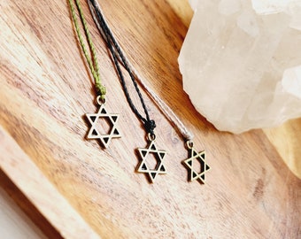 Davidstern Halskette für Männer, Bronze Magen David, Judaica