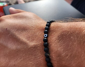 Herren Evil Eye Armband - Evil Eye Armband - Herren Schwarz Perlen Evil Eye Armband