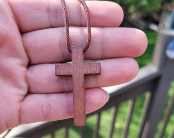 Mens Wooden cross - Mens Cross Necklace - Wood cross - Stunning Wood cross