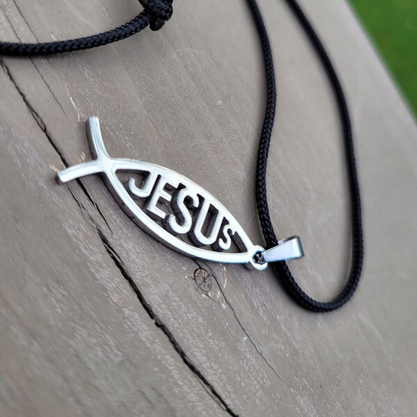 Jesus Fish Necklace Etsy