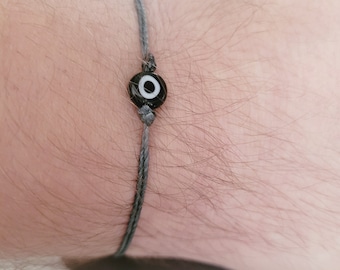 Black Evil Eye bracelet, men's bracelet with Evil Eye, Hindu symbol, bracelet for men, gift for him, yoga bracelet, buddhist