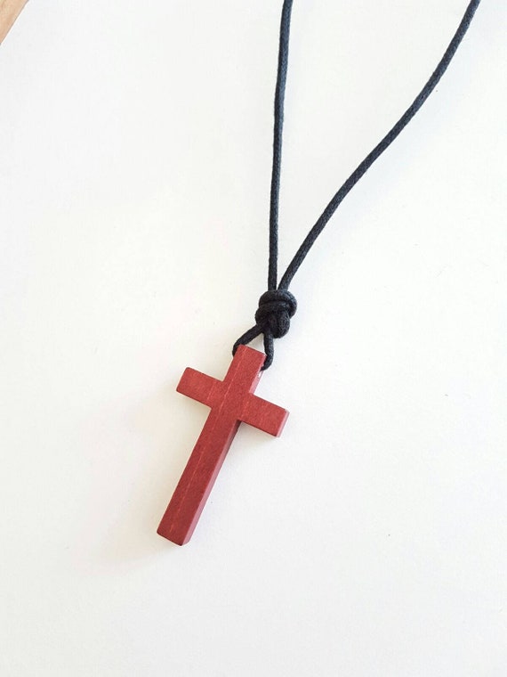 Wooden Cross Necklace, Wooden Cross Necklaces, Wooden cross necklace man cross necklace abstract cross | etsy.