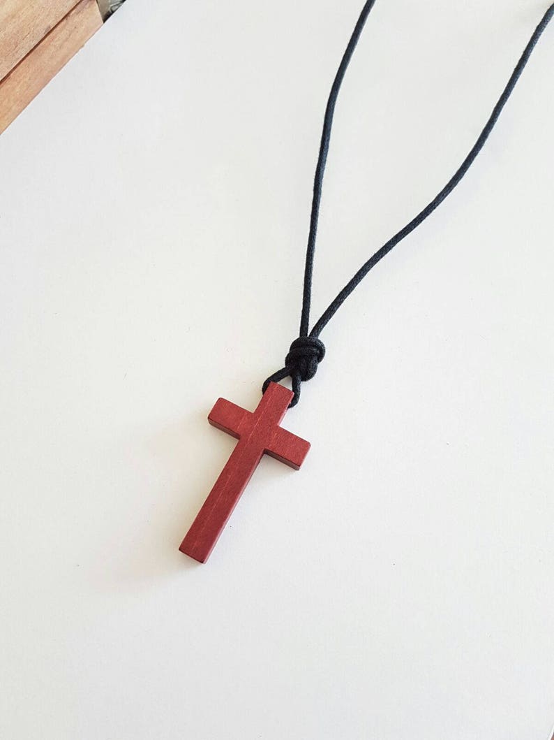 Mens Wooden Cross Mens Cross Necklace Wood Cross Etsy