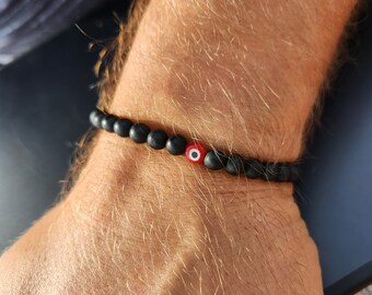 Herren Evil Eye Armband - Evil Eye Armband - Herren Schwarz Perlen Evil Eye Armband