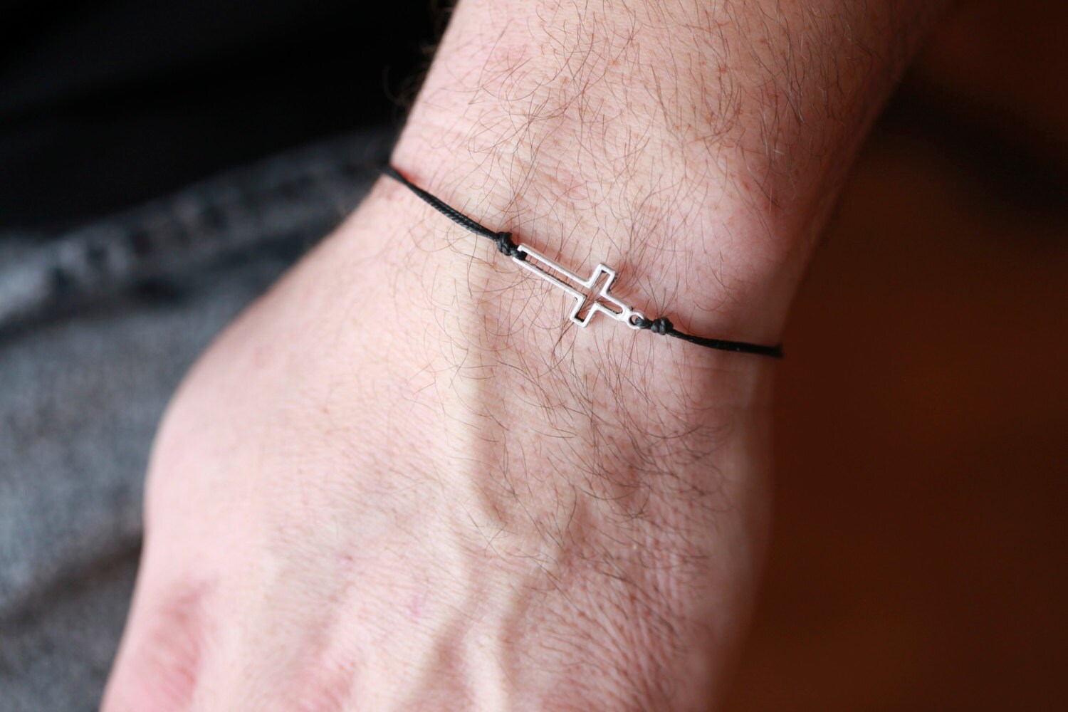 Cross bracelet for men men's bracelet with silver Cross Etsy