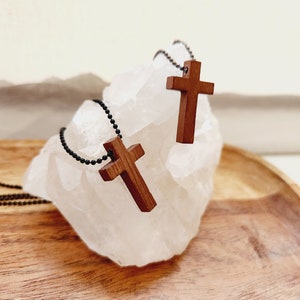 Mens Wooden cross -Mens Chain Necklace - Wood cross - Stunning Wood cross