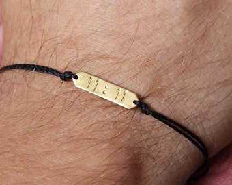 11:11 Raw Brass men's bracelet, 11 11 bracelet for men