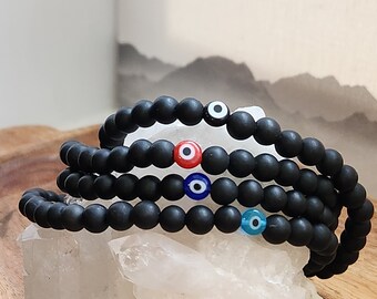 Herren Evil Eye Armband - Evil Eye Armband - Herren Schwarz Perlen Evil Eye Armband