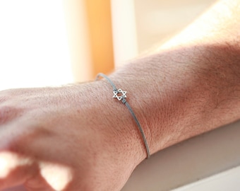Star of David men's bracelet, Silver Magen David, Jewish, judaica