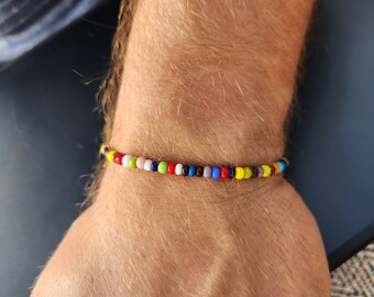 3MM Seed Bead Bracelet -Multi color Seed Bead Bracelet UNISEX