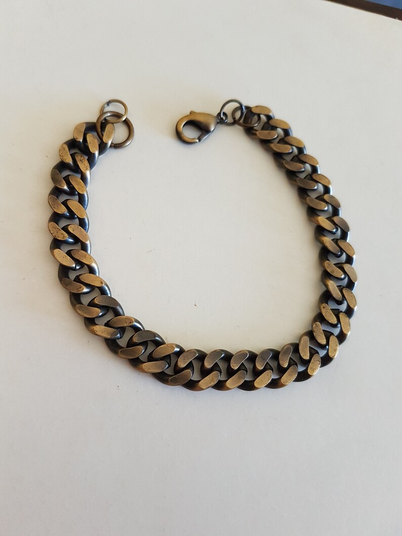 Mens Chain Link Metal Bracelet Mens Bracelet Mens Curb Etsy