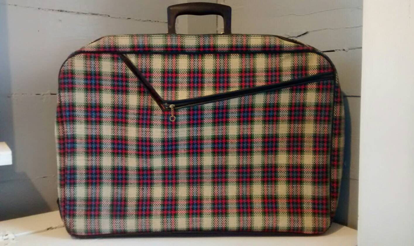 plaid laptop bag