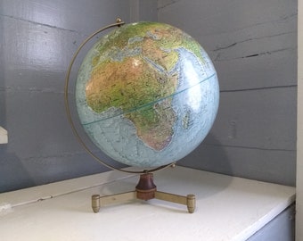 Vintage MCM Table Top Globe World Map Photo Prop Home Decor Children's Room Decor RhymeswithDaughter